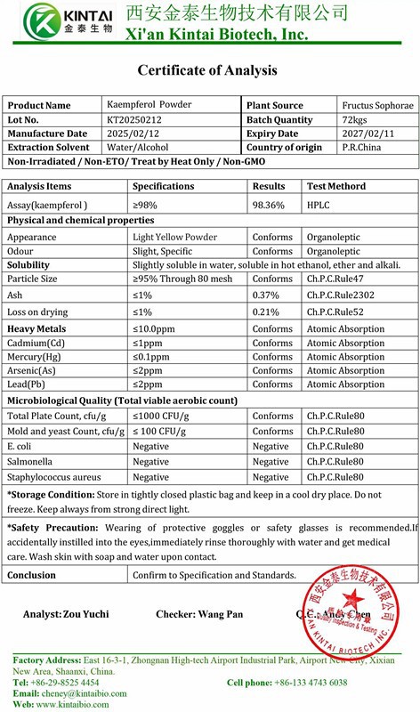 Kaempferol Powder suppliers